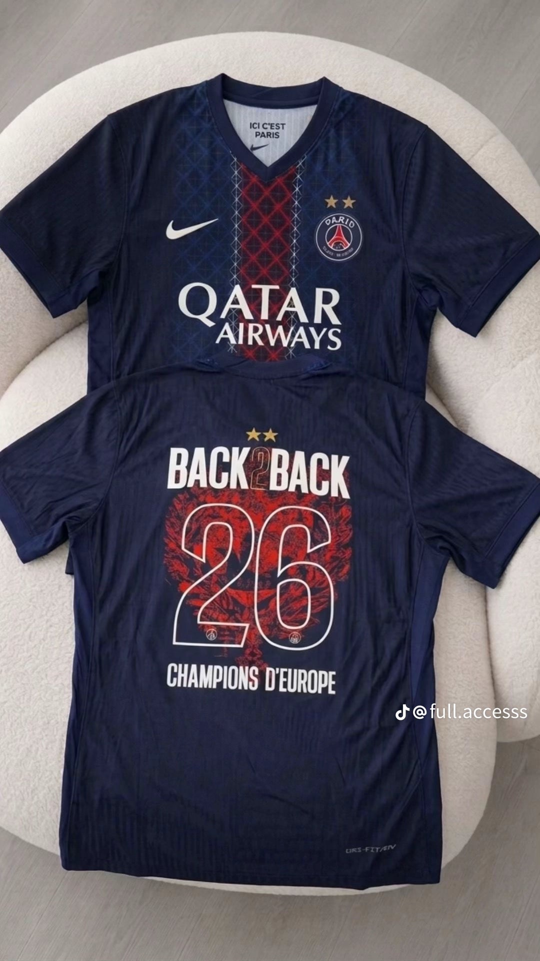MAILLOT BACK TO BACK PSG BLEU