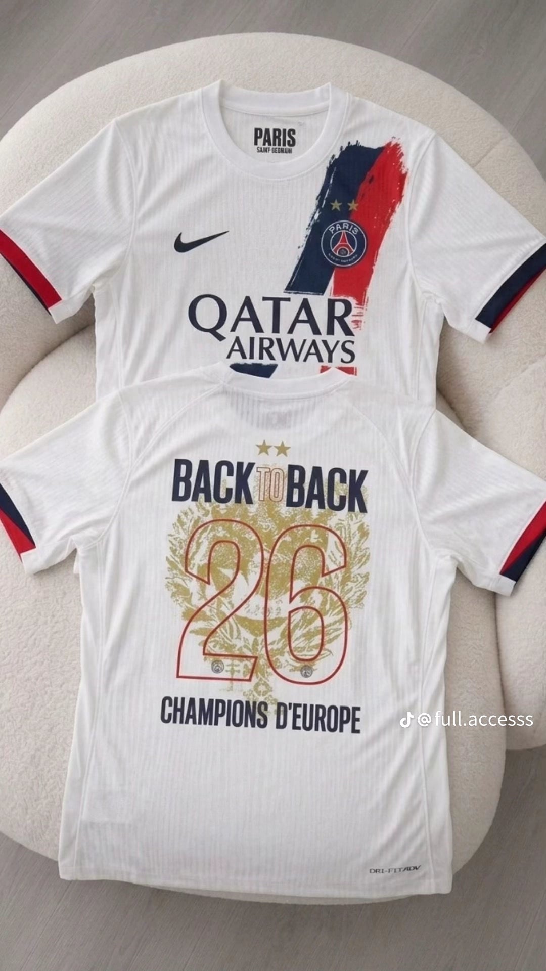 MAILLOT BACK TO BACK PSG BLANC